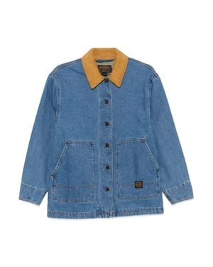 Filson Classic Denim Tan Collar Jacket - Blue