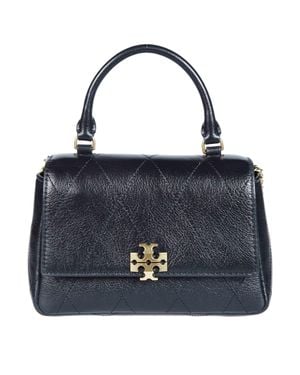 Tory Burch Quilted Top Handle Chain Wallet - Blue
