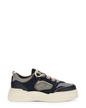 Fendi Force Fabric Sneaker With Suede & Leather Inserts And Ff Motif Rubber Sole - Black
