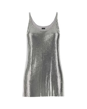 Rabanne Metal Knit Top - Gray
