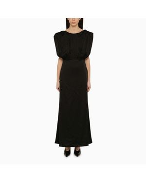 Jil Sander Long Dress With Ruffles - Black