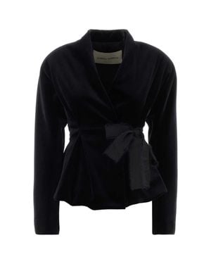 Alberta Ferretti Velvet Blazer With Tailored Fit - Black
