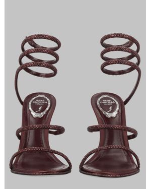 Rene Caovilla Heeled Sandal Cleo Satin - Brown