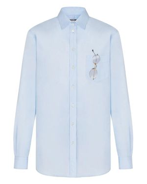 Moschino Regular Solid Shirt - Blue