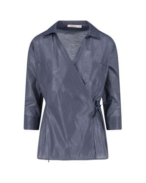Paloma Wool Wrap-Style Side Tie Top - Blue