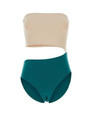 Eres Two-Tone Stretch Nylon Double Swimsuit - White
