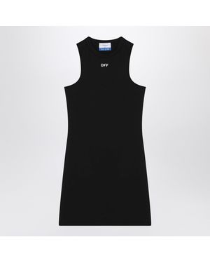 Off-White c/o Virgil Abloh Sleek Rowing Logo-Print Mini Dress - Black