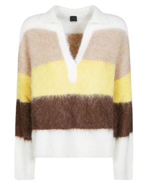 Pinko Warm Stripe Polo Shirt - Natural