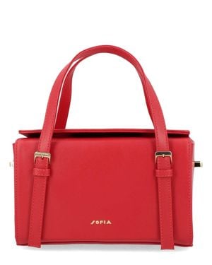 Sofia Mini Belmondo Buckle Detail Tote Bag - Red