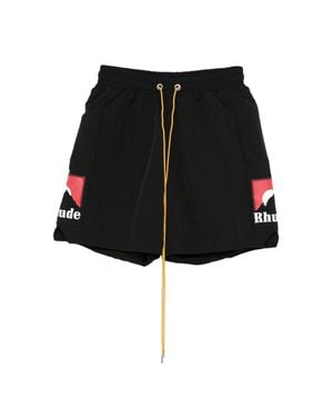 Rhude Logo-Detail Shorts - Black