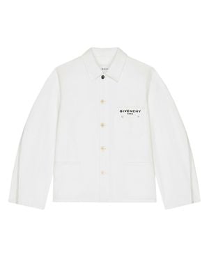 Givenchy Classic Button-Up Jacket With Signature Embroidery - White
