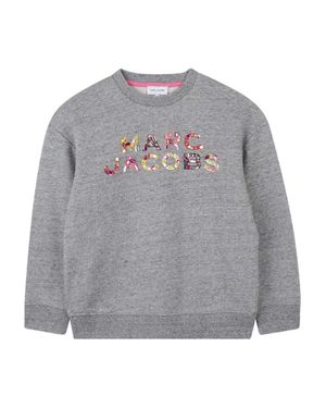 Marc Jacobs Sequin Logo Sweatshirt For Girls - Gray