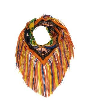 Etro Fringe-Trimmed Fashion Scarf - Orange