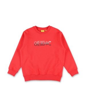 Off-White c/o Virgil Abloh Mini Trendy Graphic Tee For Boys - Red