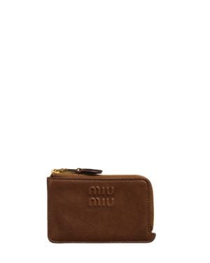 Miu Miu Mini Envelope Zip Card Holder - Brown