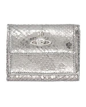 Vivienne Westwood Mini Luxe Leather Wallet - Gray