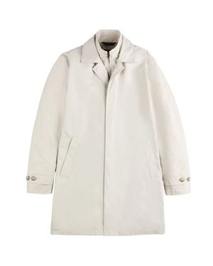 Fay Mini Lightweight Natural Fabric Coat - White