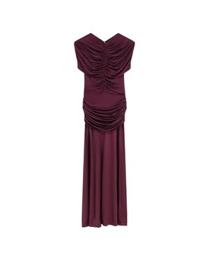 Self-Portrait Gathered Mini Dress - Purple