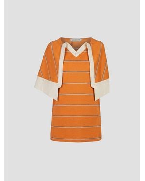 FIDAN NOVRUZOVA Short Sleeved Polo Shirt - Orange