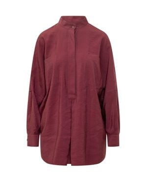 LE SULLY STUDIO Studio Over-Shirt With Neck Detail - Red