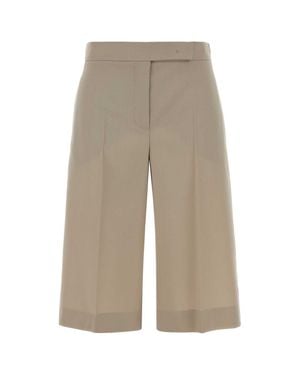 Max Mara Sand Wool Blend Mile Bermuda Shorts - White