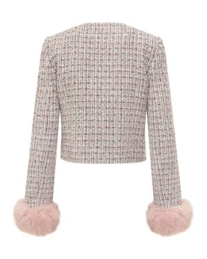 Self-Portrait Cuff Jacket - White