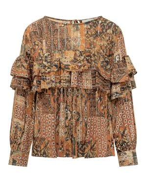 Ba&sh Mini Dress With Textured Finish - Brown