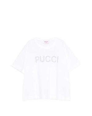 PUCCI Embellished Logo T-Shirt - White