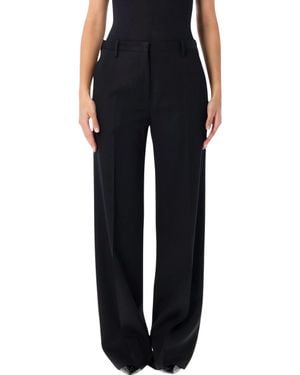 Fendi High-Waist Wide-Leg Pants - Black