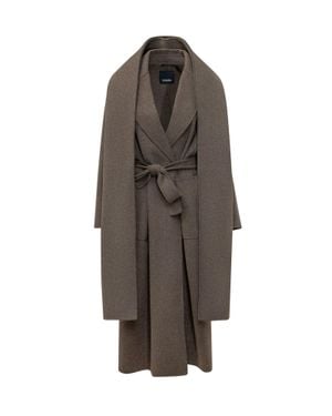 Max Mara S Max Mara Peonie Wool Overcoat With Belt - Brown
