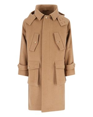 Caruso Foscari Hooded Wool Coat - Natural