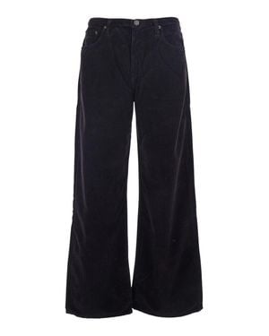 Agolde Corduroy Wide Leg Pants With Belt Loops - Blue