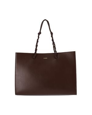 Jil Sander Structured Leather Crossbody Bag - Brown