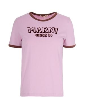 Marni T-Shirt With Contrasting Edges - Pink