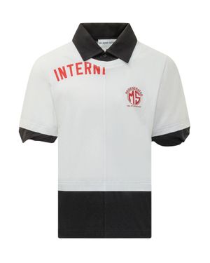 Marine Serre Cut-Sleeve Polo With Unique Print - White