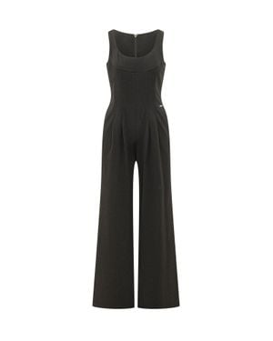 Calvin Klein Sleeveless Wide Leg Jumpsuit - Black
