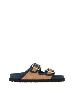 Birkenstock Raffia Arizona Slippers - Black