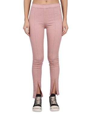Rick Owens Mini Denim Leggings With Elastic Waistband - Pink