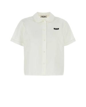 Miu Miu Short-Sleeved Shirt - White