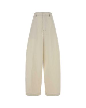 Lemaire Ivory Cotton Wide-Leg Pant - White