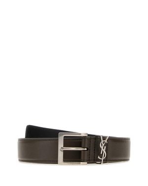 Saint Laurent 3 Cm Calf Leather Belt With-Tone Hardware - White