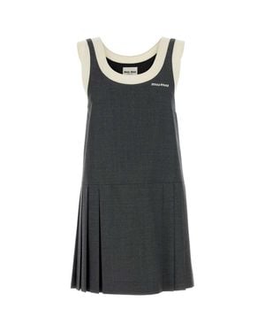 Miu Miu Strappy Mini Dress - Black