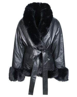 ROTATE BIRGER CHRISTENSEN Bonded Leather Jacket - Black