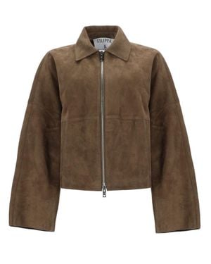 Filippa K Solid Shirt Collar Jacket - Brown