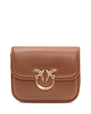 Pinko Mini Love Box Shoulder Bag - Brown