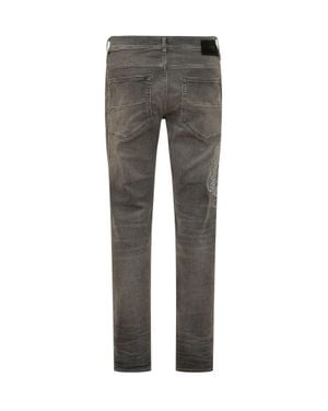 Amiri Jetsetters Mini Denim With Straps And Five Pockets - Gray