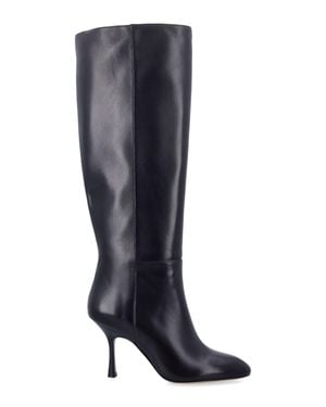 Stuart Weitzman Leather Knee-High Stiletto Boots - Blue