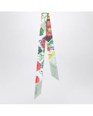 Gucci Floral Bow Statement Scarf 5/2X120 - White