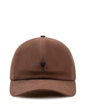 Ami Paris Embroidered Mini Cap - Brown
