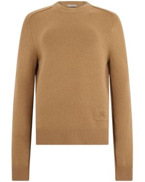 Burberry Cashmere Blend Crewneck Sweater - Brown